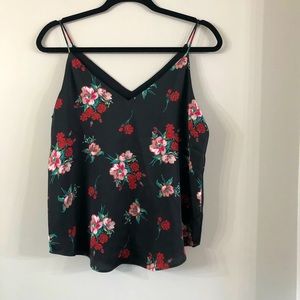 Express Black Floral Top S